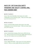NACE CIP 1 CBT EXAM 2026 SAFETY&NewLine;STANDARDS AND QUALITY CONTROL DRILL&NewLine;PACK ANSWER SHEET