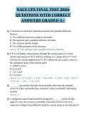 NACE CP2 FINAL TEST 2026&NewLine;QUESTIONS WITH CORRECT&NewLine;ANSWERS GRADED A&plus;&NewLine;