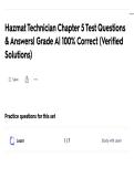 Hazmat Technician Chapter 5 Test Questions & Answers&vert; Grade A&vert; 100&percnt; Correct &lpar;Verified Solutions