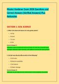 Master Gardener Exam 2026 Questions and &NewLine;Correct Answers &lpar;Verified Answers&rpar; Plus &NewLine;Rationales
