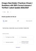 Oregon Real Estate &vert; Practices 2 Exam &vert;&NewLine;Questions with 100&percnt; Correct Answers &vert;&NewLine;Verified &vert; Latest Update 2026&sol;2027