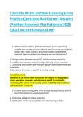 Colorado Alarm Installer Licensing Exam &NewLine;Practice Questions And Correct Answers &NewLine;&lpar;Verified Answers&rpar; Plus Rationale 2026 &NewLine;Q&A&vert; Instant Download Pdf 