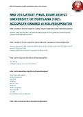 NRS 316 LATEST FINAL EXAM 2026-27 UNIVERSITY OF PORTLAND &vert;100&percnt; ACCURATE GRADED A&vert; SOLVED&vert;UPDATED