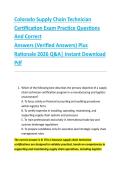 Colorado Supply Chain Technician &NewLine;Certification Exam Practice Questions &NewLine;And Correct  &NewLine;Answers &lpar;Verified Answers&rpar; Plus  &NewLine;Rationale 2026 Q&A&vert; Instant Download &NewLine;Pdf  