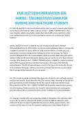 AHIP 2027 Exam Preparation for Nurses Tailored Study Guide for Nursing and Healthcare Students GRADED A&plus;
