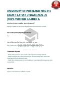 UNIVERSITY OF PORTLAND NRS 316 EXAM 1 LATEST UPDATE 2026-27 &vert;100&percnt; VERIFIED GRADED A