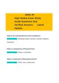 APEA 3P High Stakes Exam Study Guide Questions and Verified Answers Latest Update GRADED A&plus;&NewLine;