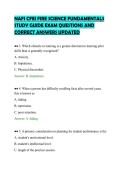NAFI CFEI FIRE SCIENCE FUNDAMENTALS&NewLine;STUDY GUIDE EXAM QUESTIONS AND&NewLine;CORRECT ANSWERS UPDATED&NewLine;