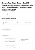 Oregon Real Estate Exam &mdash; Deck 10&colon;&NewLine;Contracts & Agreements &vert; Questions with&NewLine;100&percnt; Correct Answers &vert; Verified &vert; Latest&NewLine;Update 2026&sol;2027