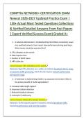 COMPTIA NETWORK&plus; CERTIFICATION EXAM &NewLine;Newest 2026-2027 Updated Practice Exam &vert; &NewLine;150&plus; Actual Most Tested Questions Collections &NewLine;& Verified Detailed Answers From Past Papers &NewLine;&vert; Expert Verified Success Exam&rpar; Graded A&plus; 
