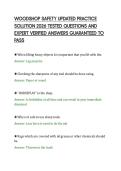 WOODSHOP SAFETY UPDATED PRACTICE&NewLine;SOLUTION 2026 TESTED QUESTIONS AND&NewLine;EXPERT VERIFIED ANSWERS GUARANTEED TO&NewLine;PASS&NewLine;