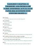 NAGELHOUT CHAPTER 15&colon;&NewLine;CHEMISTRY AND PHYSICS FOR&NewLine;NURSE ANESTHESIA ACTUAL EXAM&NewLine;PAPER 2026 QUESTIONS WITH&NewLine;ANSWERS GRADED A&plus;&NewLine;