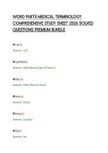 WORD PARTS MEDICAL TERMINOLOGY&NewLine;COMPREHENSIVE STUDY SHEET 2026 SOLVED&NewLine;QUESTIONS PREMIUM BUNDLE