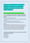 NR302 FINAL COMPREHENSIVE EXAM &lpar;HEALTH &NewLine;ASSESSMENT&rpar; 100 NCLEX-STYLE QUESTIONS&comma; &NewLine;ANSWERS&comma; AND DETAILED RATIONALES Q&A &NewLine;ALREADY GRADED A&plus; 
