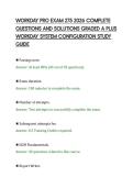 WORKDAY PRO EXAM 275 2026 COMPLETE&NewLine;QUESTIONS AND SOLUTIONS GRADED A PLUS&NewLine;WORKDAY SYSTEM CONFIGURATION STUDY&NewLine;GUIDE&NewLine;