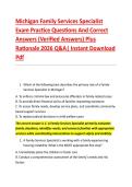 Michigan Family Services Specialist &NewLine;Exam Practice Questions And Correct &NewLine;Answers &lpar;Verified Answers&rpar; Plus &NewLine;Rationale 2026 Q&A&vert; Instant Download &NewLine;Pdf