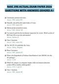 NAIC 390 ACTUAL EXAM PAPER 2026&NewLine;QUESTIONS WITH ANSWERS GRADED A&plus;