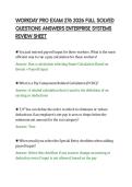 WORKDAY PRO EXAM 276 2026 FULL SOLVED&NewLine;QUESTIONS ANSWERS ENTERPRISE SYSTEMS&NewLine;REVIEW SHEET&NewLine;