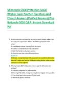 Minnesota Child Protection Social &NewLine;Worker Exam Practice Questions And &NewLine;Correct Answers &lpar;Verified Answers&rpar; Plus &NewLine;Rationale 2026 Q&A&vert; Instant Download &NewLine;Pdf  