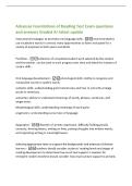 Arkansas Foundations of Reading Test Exam questions&NewLine;and answers Graded A&plus; latest update&NewLine;Instructional strategies to promote oral language skills -recommended to&NewLine;use vocabulary words in context&comma; many opportunities to listen and speak for a&NewLine;variety of p