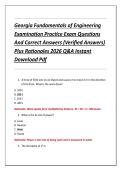 Georgia Fundamentals of Engineering &NewLine;Examination Practice Exam Questions &NewLine;And Correct Answers &lpar;Verified Answers&rpar; &NewLine;Plus Rationales 2026 Q&A Instant &NewLine;Download Pdf 