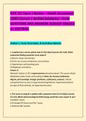 NUR 101 Exam 3 Review &ndash; Health Assessment &NewLine;&lpar;100&percnt; Correct &vert; Verified Solutions&rpar; &ndash; Fortis &NewLine;QUESTIONS AND ANSWERS ALREADY GRADED &NewLine;A&plus; MATERIAL
