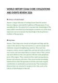 WORLD HISTORY EXAM CORE CIVILIZATIONS&NewLine;AND EVENTS REVIEW 2026&NewLine;
