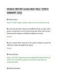WORLD HISTORY EXAM HIGH-YIELD TOPICS&NewLine;SUMMARY 2026&NewLine;
