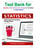 Test Bank for Statistics&colon; Informed Decisions Using Data 7th Edition by Michael Sullivan isbn-9780138253332 All Chapters 1-15 Covered