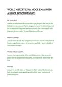 WORLD HISTORY EXAM MOCK EXAM WITH&NewLine;ANSWER RATIONALES 2026
