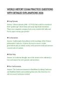 WORLD HISTORY EXAM PRACTICE QUESTIONS&NewLine;WITH DETAILED EXPLANATIONS 2026&NewLine;