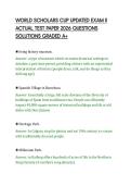 WORLD SCHOLARS CUP UPDATED EXAM II&NewLine;ACTUAL TEST PAPER 2026 QUESTIONS&NewLine;SOLUTIONS GRADED A&plus;