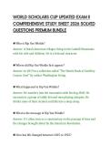 WORLD SCHOLARS CUP UPDATED EXAM II&NewLine;COMPREHENSIVE STUDY SHEET 2026 SOLVED&NewLine;QUESTIONS PREMIUM BUNDLE&NewLine;