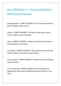 Psyc 2600 Exam 4 &ndash; Mazurek Questions With Correct Answers&period;
