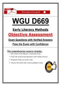 WGU D669 Objective Assessment &ndash; Early Literacy Methods &ndash; &lpar;2026&rpar; Actual Questions & Answers &lpar;WGU&rpar; 100&percnt; Guarantee Pass