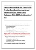 Georgia Real Estate Broker Examination &NewLine;Practice Exam Questions And Correct &NewLine;Answers &lpar;Verified Answers&rpar; Plus &NewLine;Rationales 2026 Q&A Instant Download &NewLine;Pdf 