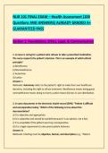 NUR 101 FINAL EXAM &ndash; Health Assessment &lpar;100 &NewLine;Questions AND ANSWERS&rpar; ALREADY GRADED A&plus; &NewLine;GUARANTEED PASS 