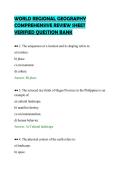 WORLD REGIONAL GEOGRAPHY&NewLine;COMPREHENSIVE REVIEW SHEET&NewLine;VERIFIED QUESTION BANK&NewLine;