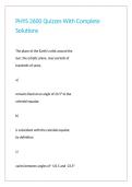 PHYS 2600 Quizzes With Complete Solutions