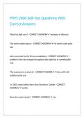 PHYS 2600 Self-Test Questions With Correct Answers&period;