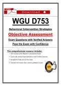 WGU D753 Objective Assessment &ndash; Behavioral Intervention Strategies &ndash; &lpar;2026&rpar; Actual Questions & Answers &lpar;WGU&rpar; 100&percnt; Guarantee Pass