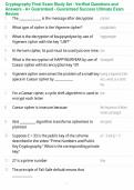 Cryptography Final Exam Study Set - Verified Questions and Answers - A&plus; Guaranteed - Guaranteed Success Ultimate Exam Review