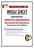 WGU D837 Objective Assessment &ndash; Cybersecurity &ndash; &lpar;2026&rpar; Actual Questions & Answers &lpar;WGU&rpar; 100&percnt; Guarantee Pass