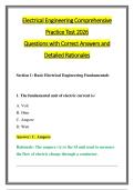 Electrical Engineering Comprehensive &NewLine;Practice Test 2026 &NewLine;Questions with Correct Answers and &NewLine;Detailed Rationales 