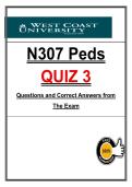 N307 Peds Quiz 3 &ndash; Pediatric Nursing &ndash; &lpar;2026&rpar; Actual Questions & Answers &lpar;WCU&rpar; 100&percnt; Guarantee Pass