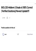 BIOL 235 Midterm 2 Grade A&vert; 100&percnt; Correct &lpar;Verified Solutions&rpar;&sol;Newest Update&excl;&excl;&excl;&excl;