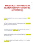 BARBER PRACTICE STATE BOARD&NewLine;EXAM QUESTIONS WITH VERIFIED&NewLine;ANSWERS 2026