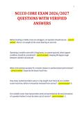 NCCCO CORE EXAM 2026&sol;2027&NewLine;QUESTIONS WITH VERIFIED&NewLine;ANSWERS