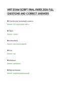 WRT EXAM SCRIPT FINAL PAPER 2026 FULL&NewLine;QUESTIONS AND CORRECT ANSWERS