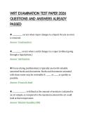 WRT EXAMINATION TEST PAPER 2026&NewLine;QUESTIONS AND ANSWERS ALREADY&NewLine;PASSED